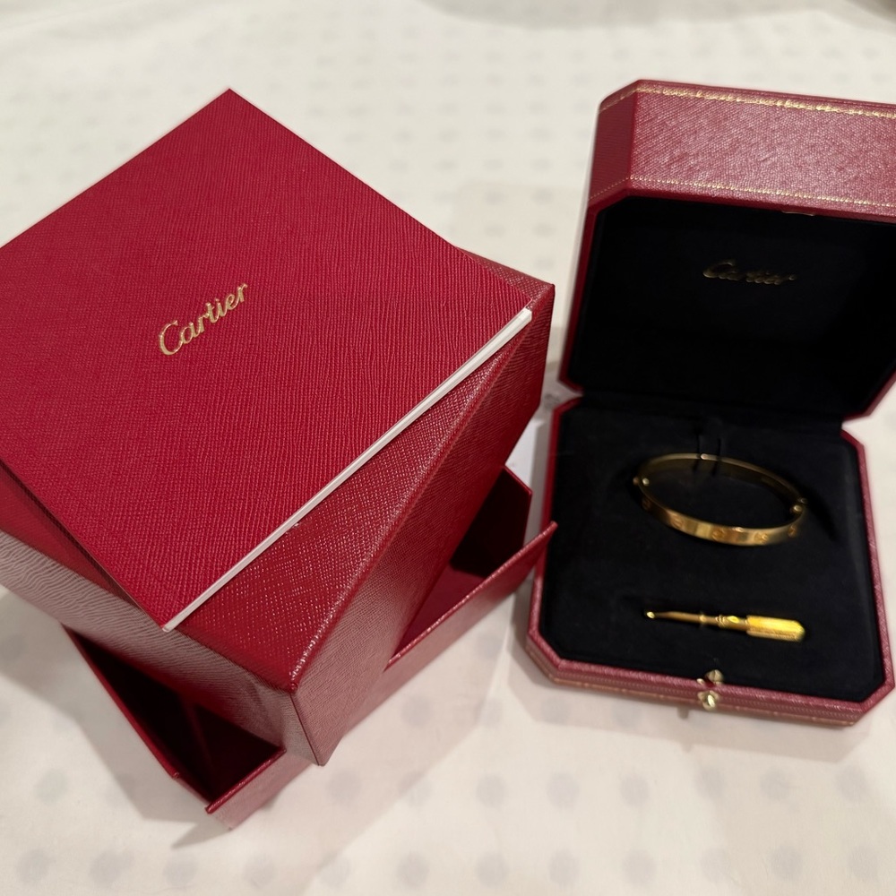 Cartier 18K Yellow Gold Classic Love Bracelet 16CM w/ box
